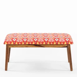 Chumbakdesign Furniture & Storage Jodhpur Bench - Red Ikkat