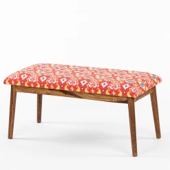 Chumbakdesign Furniture & Storage Jodhpur Bench - Red Ikkat 11 Chumbakdesign Furniture & Storage Jodhpur Bench - Red Ikkat
