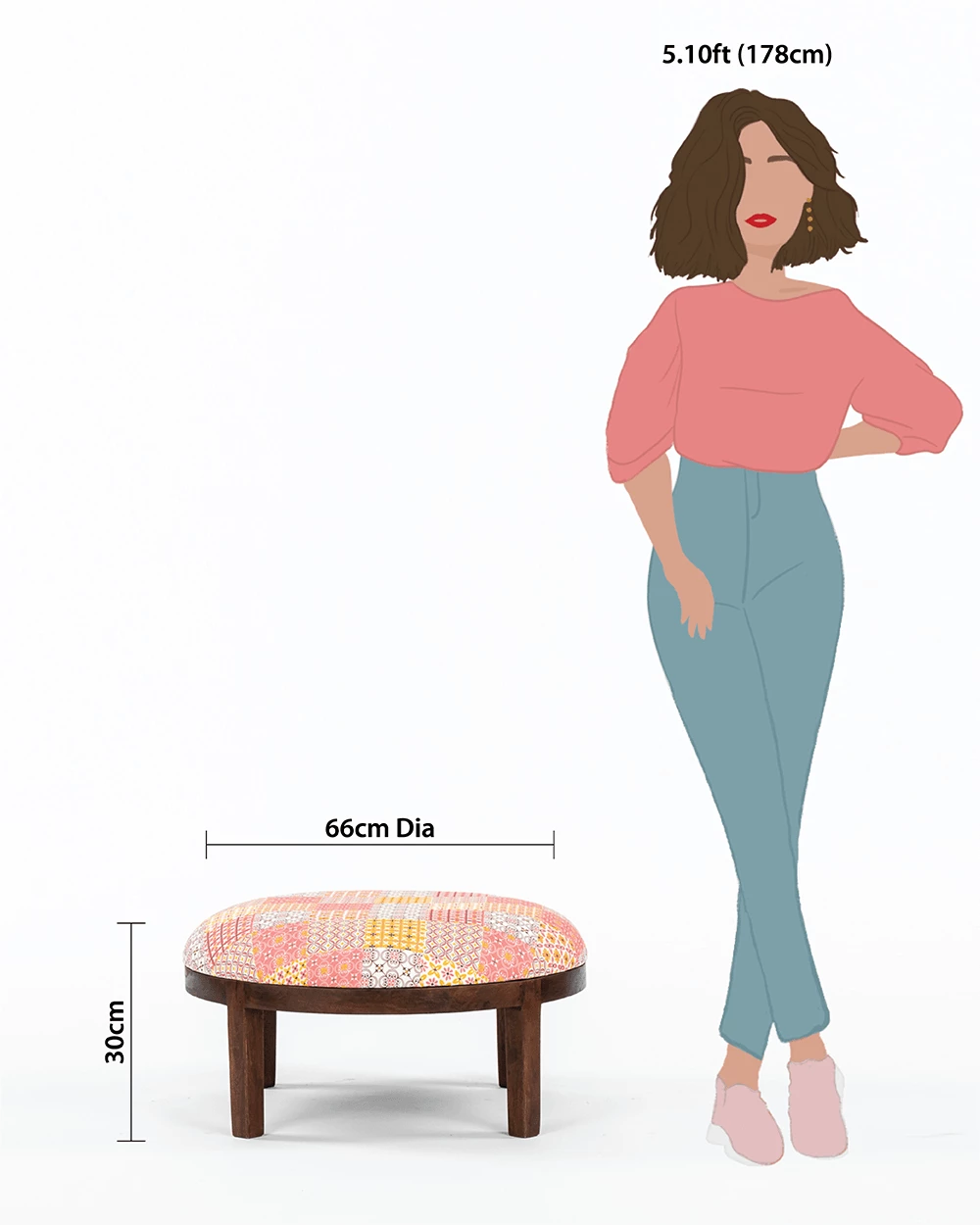 Chumbakdesign Furniture & Storage Bohemian Ottoman - Patches & Prints 8 Chumbakdesign Furniture & Storage Bohemian Ottoman - Patches & Prints