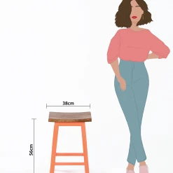 Chumbakdesign Farmhouse Stool - Coral 13 Chumbakdesign Farmhouse Stool - Coral