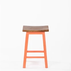 Chumbakdesign Farmhouse Stool - Coral 9 Chumbakdesign Farmhouse Stool - Coral