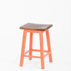 Chumbakdesign Farmhouse Stool - Coral 10 Chumbakdesign Farmhouse Stool - Coral