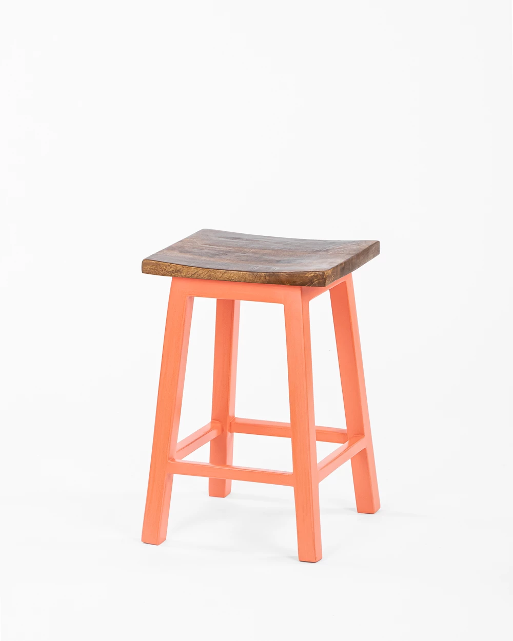 Chumbakdesign Farmhouse Stool - Coral 5 Chumbakdesign Farmhouse Stool - Coral