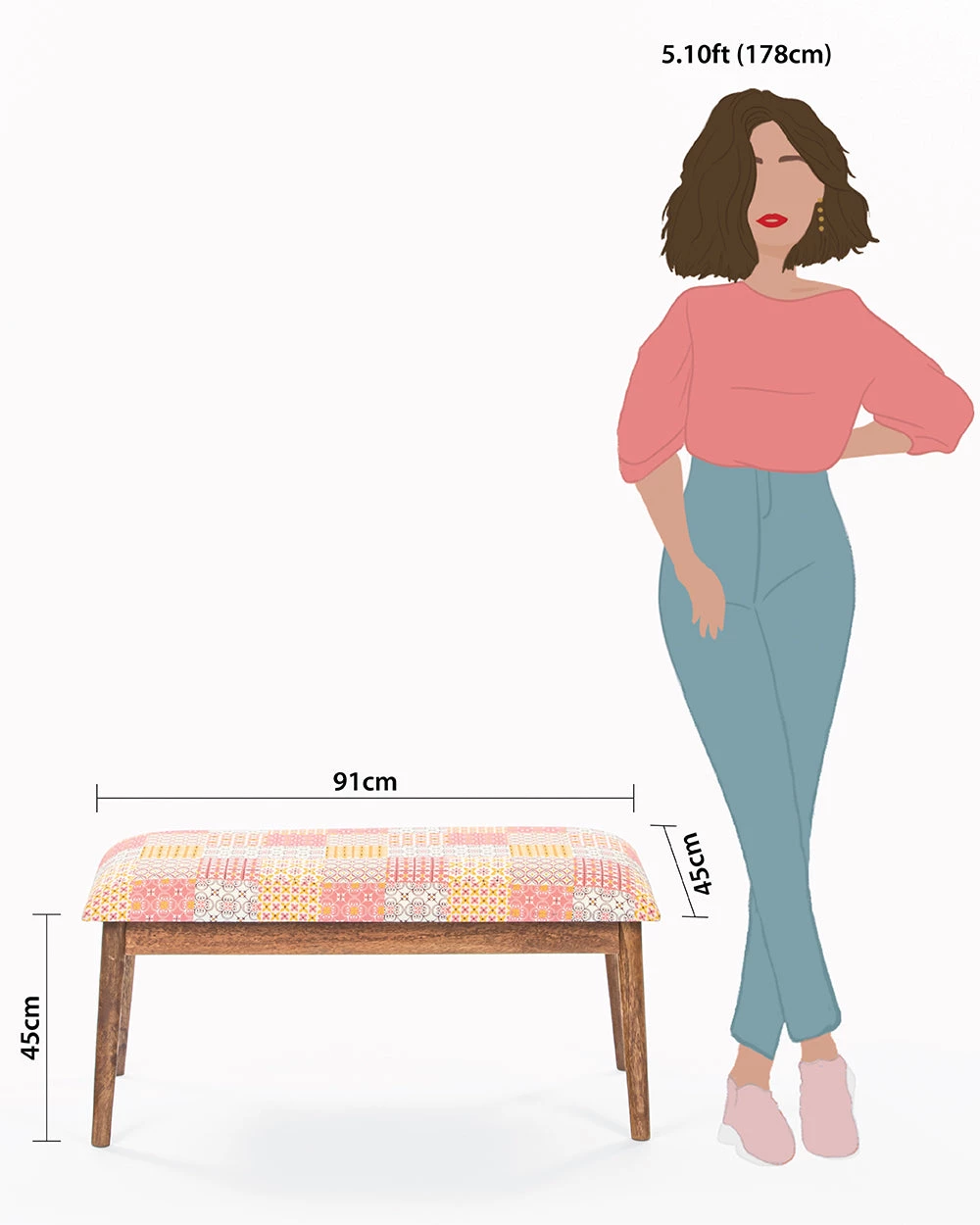 Chumbakdesign Furniture & Storage Jodhpur Bench - Patches & Prints 9 Chumbakdesign Furniture & Storage Jodhpur Bench - Patches & Prints