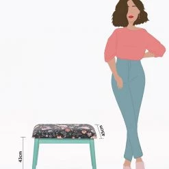 Chumbakdesign Furniture & Storage Memsaab Bench Small - Bohemian Paisleys, Teal