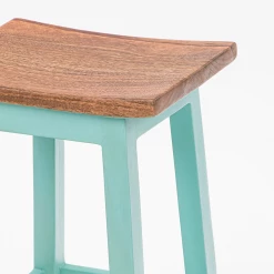 Chumbakdesign Farmhouse Stool - Teal Furniture & Storage