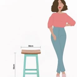 Chumbakdesign Farmhouse Stool - Teal Furniture & Storage