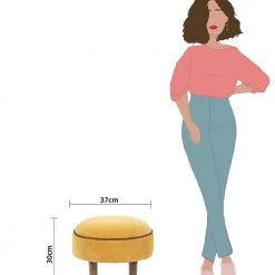 Chumbakdesign Furniture & Storage Begum Foot Rest - Velvet Mustard