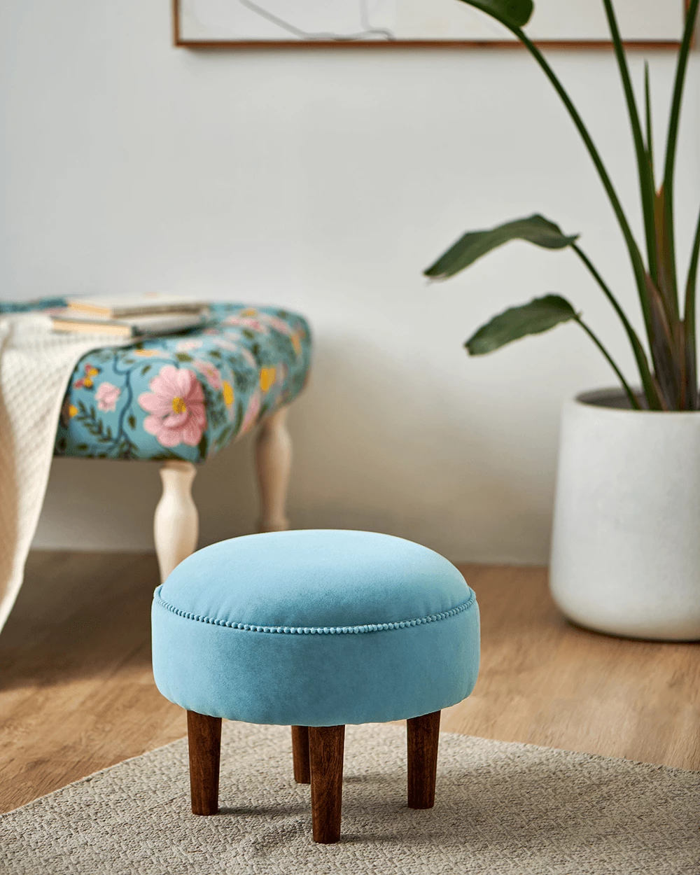 Chumbakdesign Begum Foot Rest - Velvet Jade Furniture & Storage 3 Chumbakdesign Begum Foot Rest - Velvet Jade Furniture & Storage