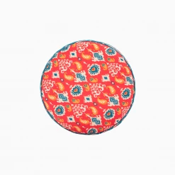 Chumbakdesign Begum Foot Rest - Red & Blue Ikkat Furniture & Storage 12 Chumbakdesign Begum Foot Rest - Red & Blue Ikkat Furniture & Storage