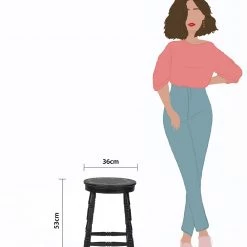 Chumbakdesign Farmhouse Stool Round - Black Furniture & Storage 13 Chumbakdesign Farmhouse Stool Round - Black Furniture & Storage