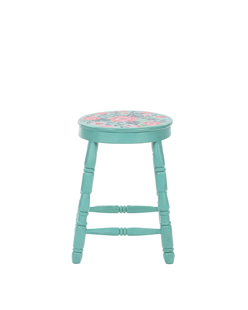 Chumbakdesign Farmhouse Stool Round - Teal Furniture & Storage 4 Chumbakdesign Farmhouse Stool Round - Teal Furniture & Storage