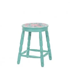 Chumbakdesign Farmhouse Stool Round - Teal Furniture & Storage 10 Chumbakdesign Farmhouse Stool Round - Teal Furniture & Storage