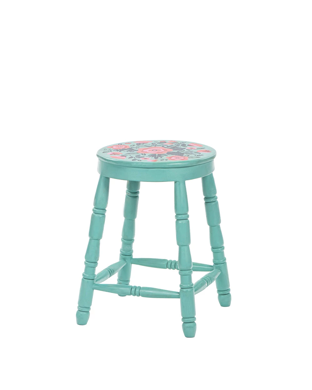 Chumbakdesign Farmhouse Stool Round - Teal Furniture & Storage 5 Chumbakdesign Farmhouse Stool Round - Teal Furniture & Storage