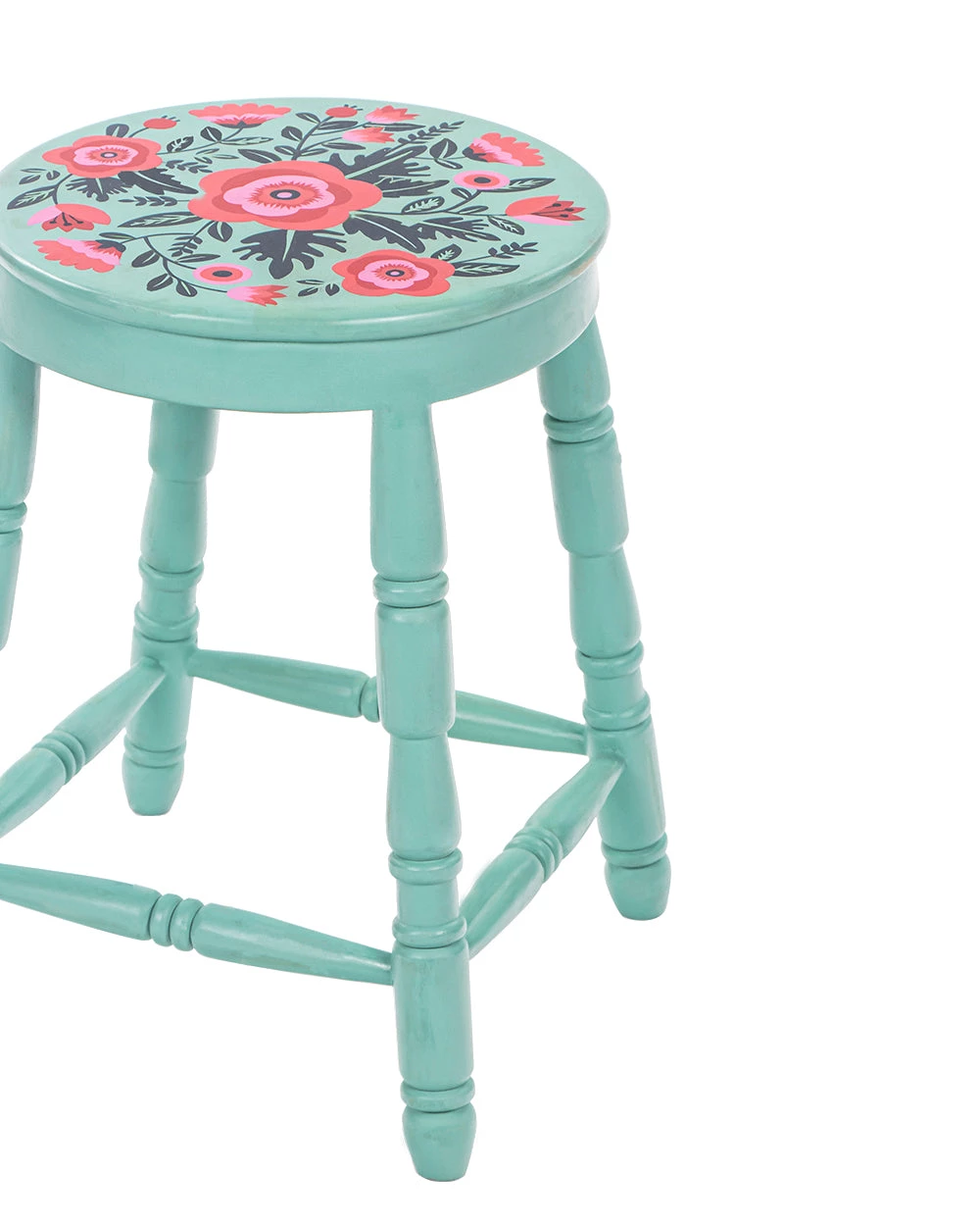 Chumbakdesign Farmhouse Stool Round - Teal Furniture & Storage 6 Chumbakdesign Farmhouse Stool Round - Teal Furniture & Storage