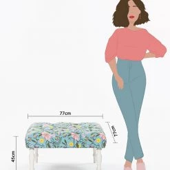 Chumbakdesign The English Ottoman - Tufted Spring Bloom Furniture & Storage