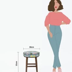 Chumbakdesign Furniture & Storage English Cafe Stool - Spring Bloom 13 Chumbakdesign Furniture & Storage English Cafe Stool - Spring Bloom