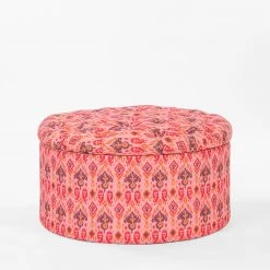 Chumbakdesign Bohemian Storage Ottoman - Pink Ikkat