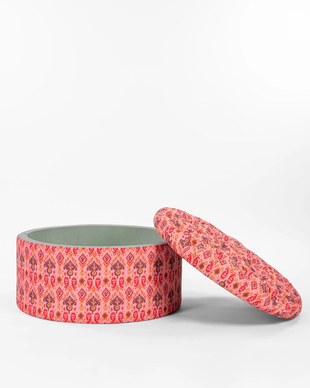 Chumbakdesign Bohemian Storage Ottoman - Pink Ikkat 5 Chumbakdesign Bohemian Storage Ottoman - Pink Ikkat