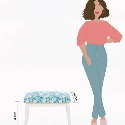 Chumbakdesign Memsaab Bench Small - Aqua Jungle, White 15 Chumbakdesign Memsaab Bench Small - Aqua Jungle, White