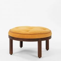 Chumbakdesign Bohemian Ottoman - Velvet Mustard Furniture & Storage