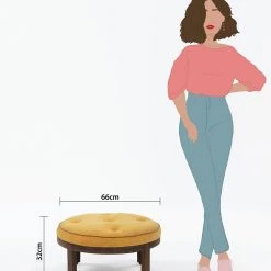 Chumbakdesign Bohemian Ottoman - Velvet Mustard Furniture & Storage