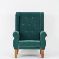 Chumbakdesign Furniture & Storage Begum Wing Chair Velvet - Dark Green
