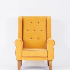 Chumbakdesign Furniture & Storage Begum Wing Chair Velvet - Mustard