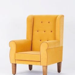 Chumbakdesign Furniture & Storage Begum Wing Chair Velvet - Mustard