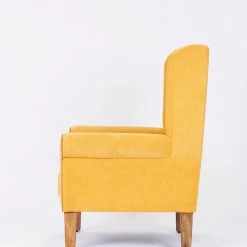 Chumbakdesign Furniture & Storage Begum Wing Chair Velvet - Mustard