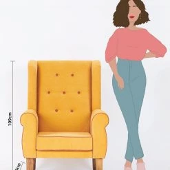 Chumbakdesign Furniture & Storage Begum Wing Chair Velvet - Mustard