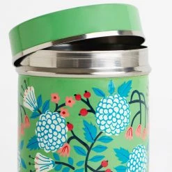 Chumbakdesign Dining & Kitchen Green Floral Steel Storage Jar 12 Chumbakdesign Dining & Kitchen Green Floral Steel Storage Jar