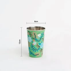 Chumbakdesign Dining & Kitchen Green Floral Steel Tumbler Large 11 Chumbakdesign Dining & Kitchen Green Floral Steel Tumbler Large
