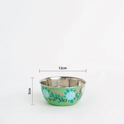 Chumbakdesign Green Floral Steel Bowl