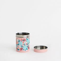 Chumbakdesign Peach Floral Steel Storage Jar