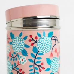 Chumbakdesign Peach Floral Steel Storage Jar