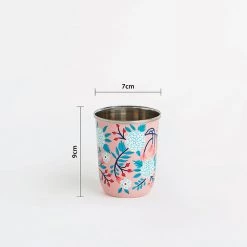Chumbakdesign Dining & Kitchen Peach Floral Steel Tumbler Small 11 Chumbakdesign Dining & Kitchen Peach Floral Steel Tumbler Small
