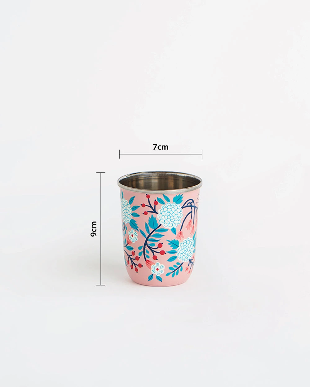 Chumbakdesign Dining & Kitchen Peach Floral Steel Tumbler Small 7 Chumbakdesign Dining & Kitchen Peach Floral Steel Tumbler Small