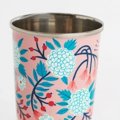 Chumbakdesign Dining & Kitchen Peach Floral Steel Tumbler Small 10 Chumbakdesign Dining & Kitchen Peach Floral Steel Tumbler Small