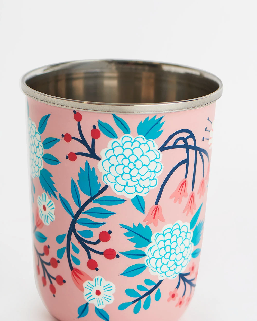 Chumbakdesign Dining & Kitchen Peach Floral Steel Tumbler Small 6 Chumbakdesign Dining & Kitchen Peach Floral Steel Tumbler Small