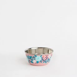 Chumbakdesign Peach Floral Steel Bowl Dining & Kitchen