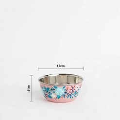 Chumbakdesign Peach Floral Steel Bowl Dining & Kitchen