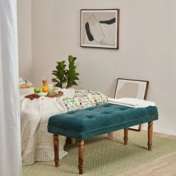 Chumbakdesign Nawaab Bench Velvet- Dark Green Furniture & Storage