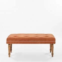 Chumbakdesign Nawaab Bench- Tuffted Burnt Orange Furniture & Storage