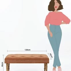 Chumbakdesign Nawaab Bench- Tuffted Burnt Orange Furniture & Storage 13 Chumbakdesign Nawaab Bench- Tuffted Burnt Orange Furniture & Storage