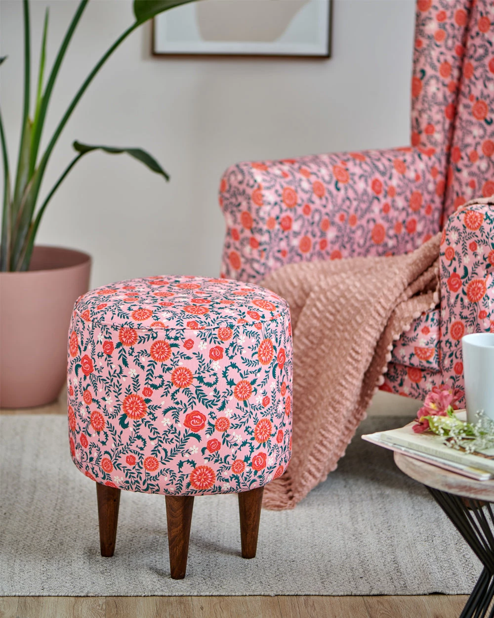 Chumbakdesign Furniture & Storage The French Pouffe -Earthy Floral 3 Chumbakdesign Furniture & Storage The French Pouffe -Earthy Floral