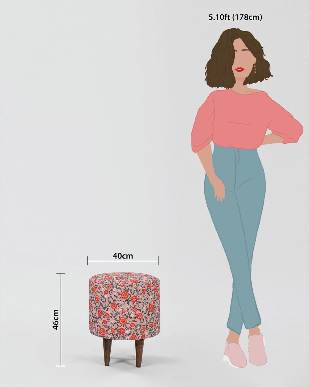 Chumbakdesign Furniture & Storage The French Pouffe -Earthy Floral 8 Chumbakdesign Furniture & Storage The French Pouffe -Earthy Floral