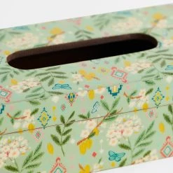 Chumbakdesign Furniture & Storage Country Wooden Tissue Box -Farm Garden, Green, 9” X 5” X 3”