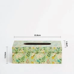 Chumbakdesign Furniture & Storage Country Wooden Tissue Box -Farm Garden, Green, 9” X 5” X 3”