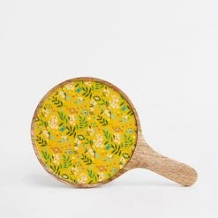 Chumbakdesign Country Cheese Platter - Farm Garden,Yellow,Round, 16” X 10” Dining & Kitchen